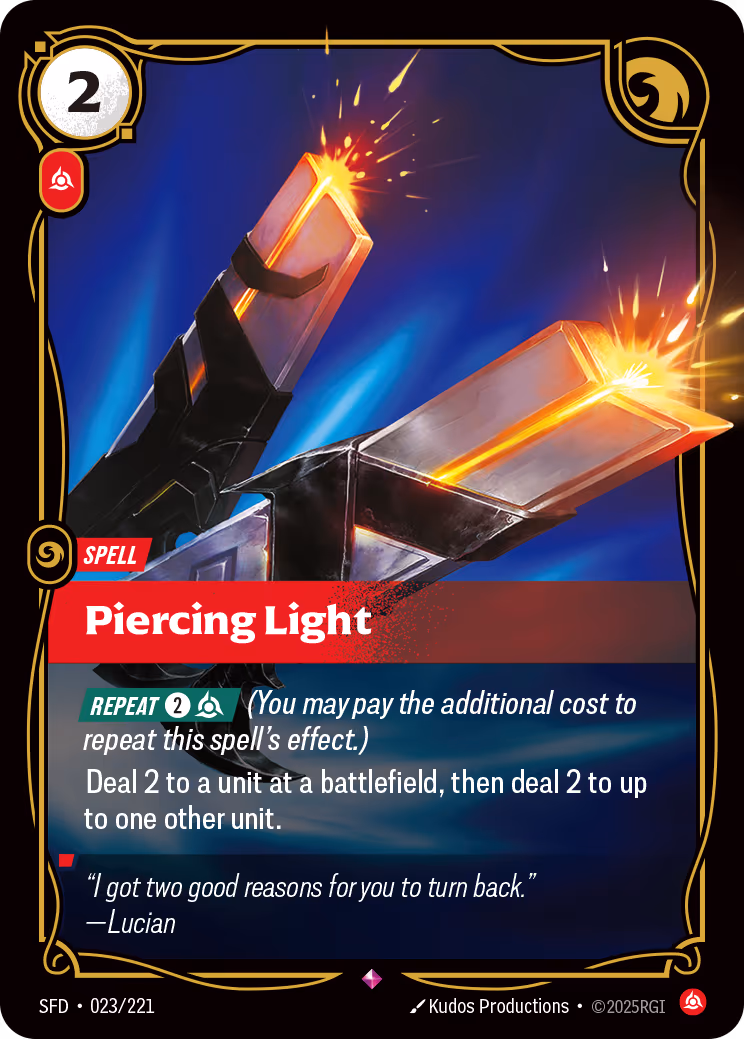 Piercing Light SFD-023 Riftbound card