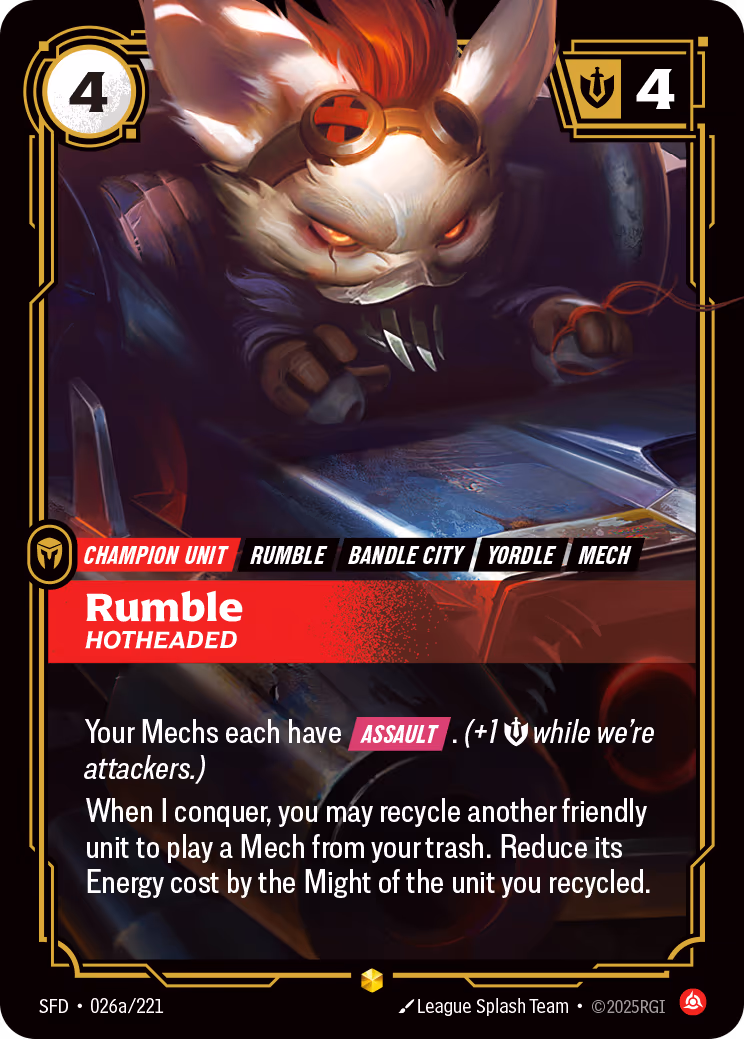 Rumble - Hotheaded SFD-026A Riftbound card