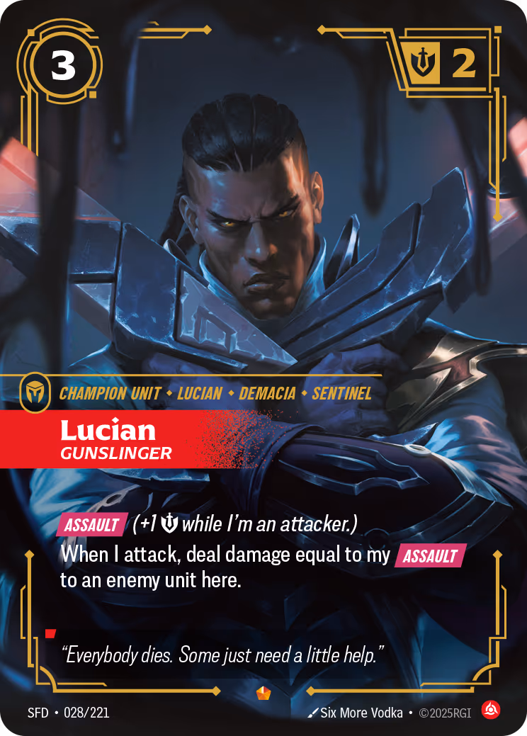 Lucian - Gunslinger SFD-028 Riftbound card