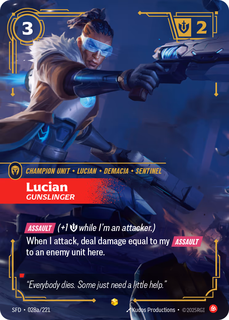 Lucian - Gunslinger SFD-028A Riftbound card