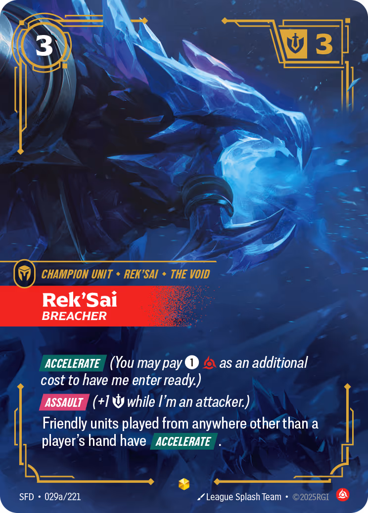 Rek'Sai - Breacher SFD-029A Riftbound card