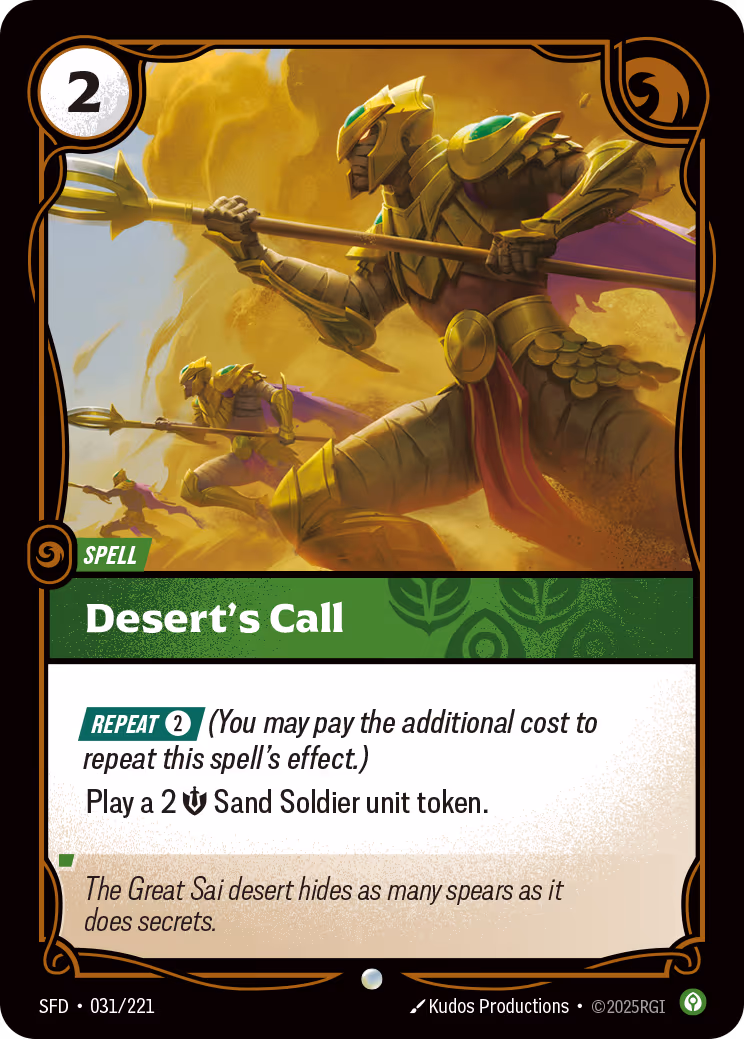 Desert's Call SFD-031 Riftbound card