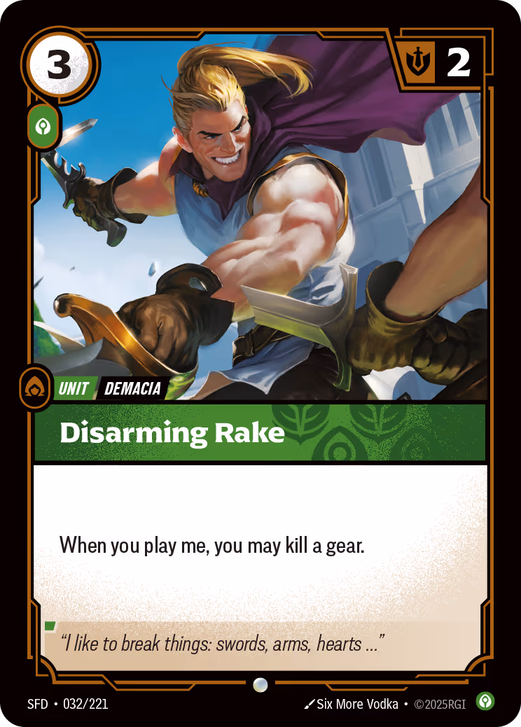 Disarming Rake SFD-032 Riftbound card