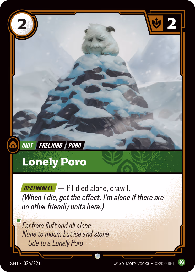Lonely Poro SFD-036 Riftbound card