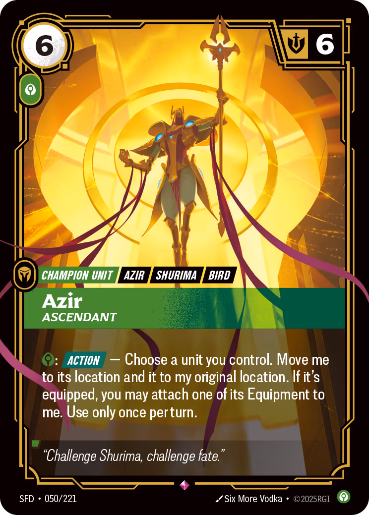 Azir - Ascendant SFD-050 Riftbound card
