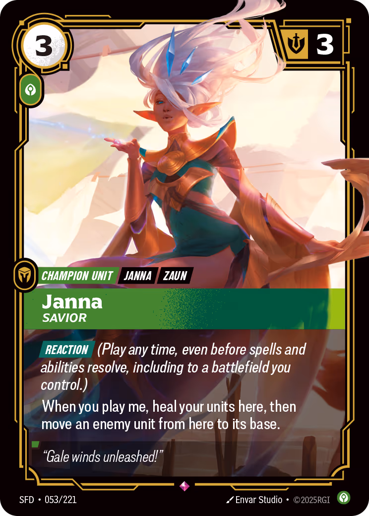 Janna - Savior SFD-053 Riftbound card