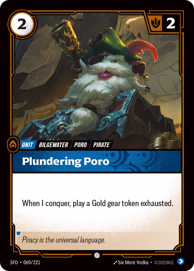 Plundering Poro SFD-069 Riftbound card