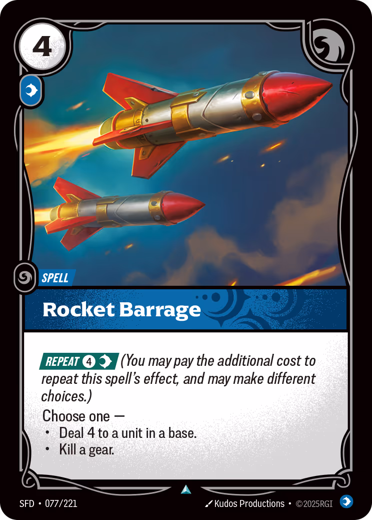 Rocket Barrage SFD-077 Riftbound card
