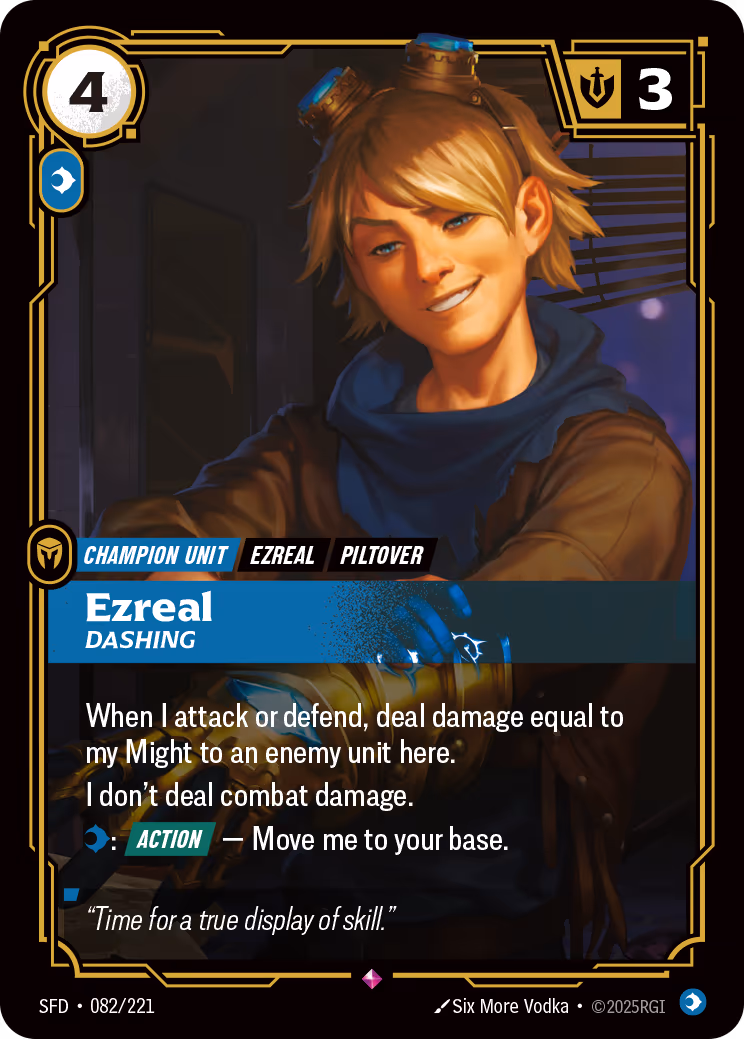 Ezreal - Dashing SFD-082 Riftbound card