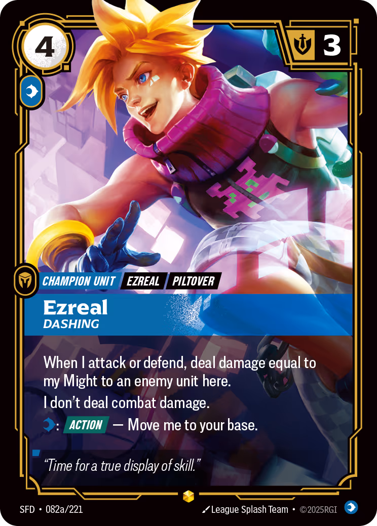 Ezreal - Dashing SFD-082A Riftbound card