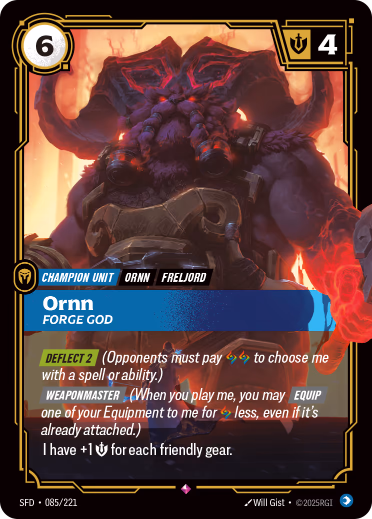 Ornn - Forge God SFD-085 Riftbound card