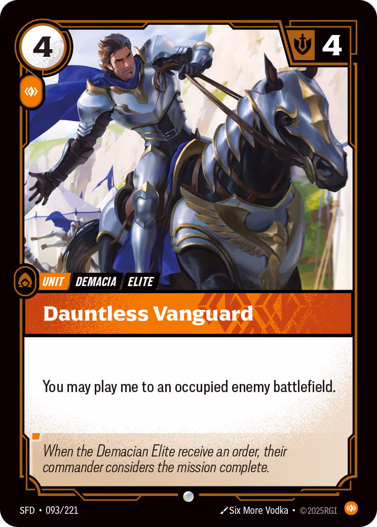 Dauntless Vanguard SFD-093 Riftbound card