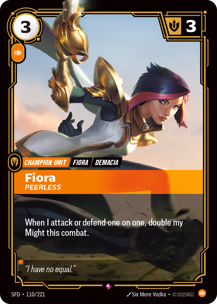 Fiora - Peerless SFD-110 Riftbound card