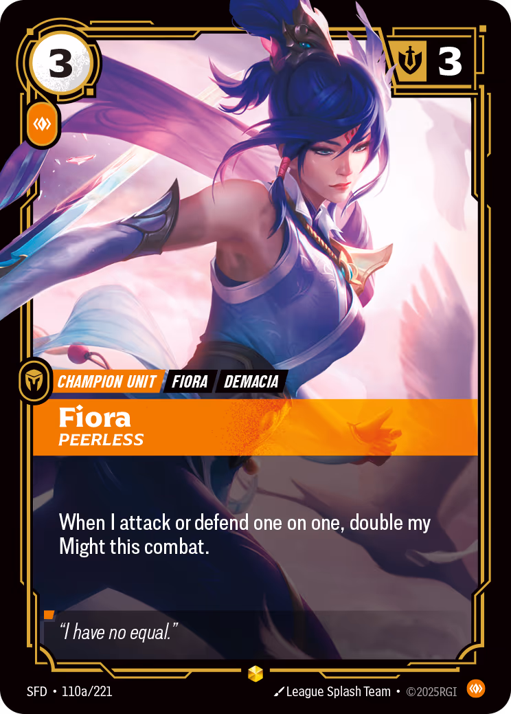 Fiora - Peerless SFD-110A Riftbound card
