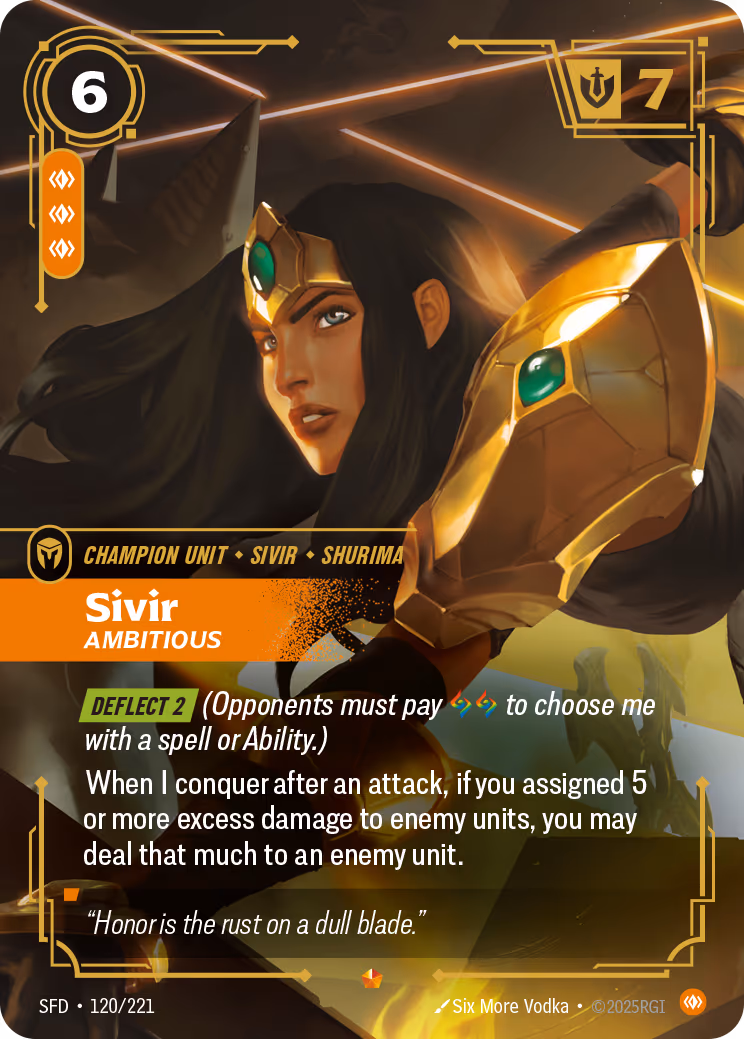 Sivir - Ambitious SFD-120 Riftbound card