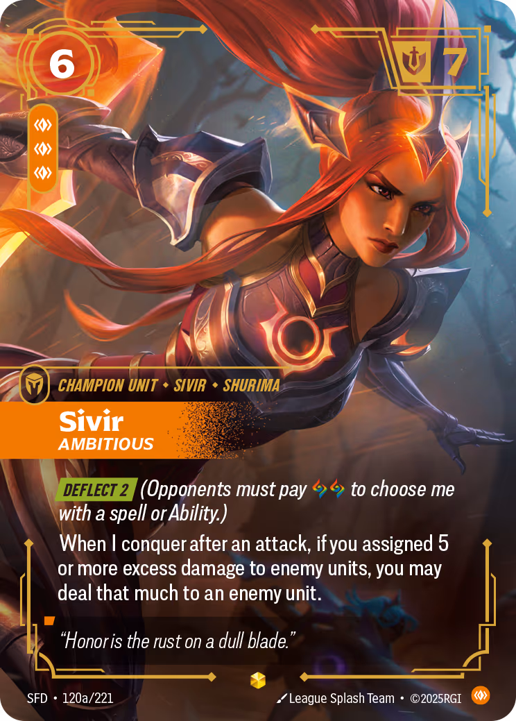 Sivir - Ambitious SFD-120A Riftbound card