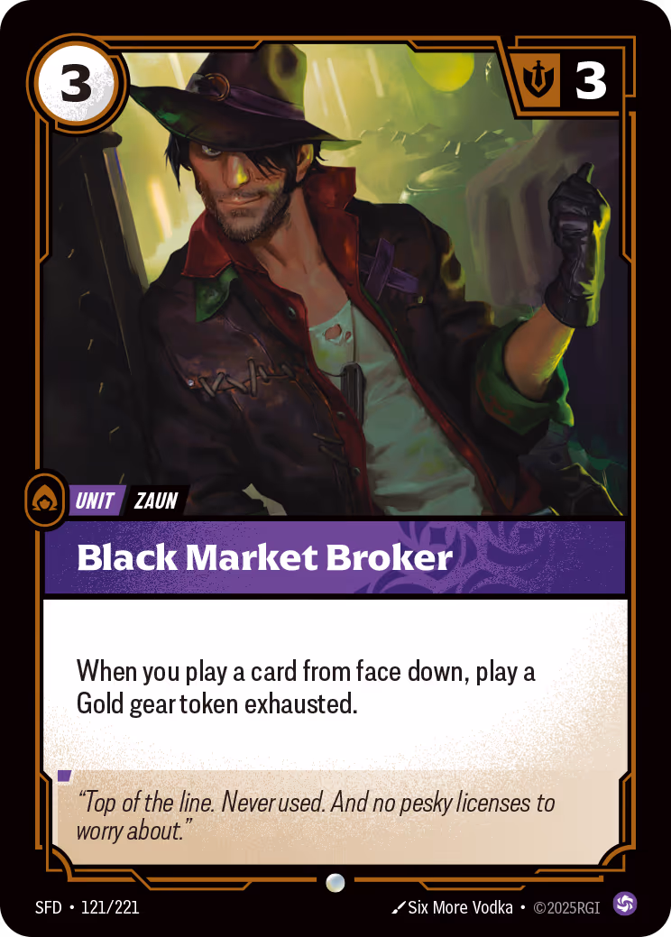 Black Market Broker SFD-121 Riftbound card