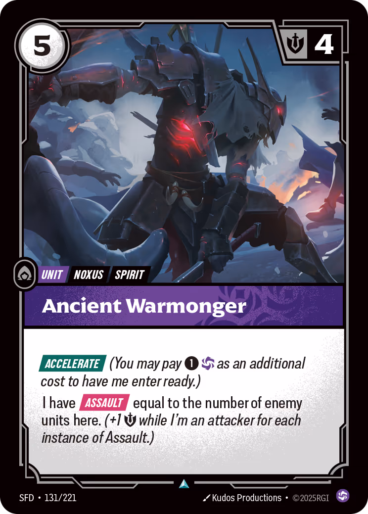 Ancient Warmonger SFD-131 Riftbound card