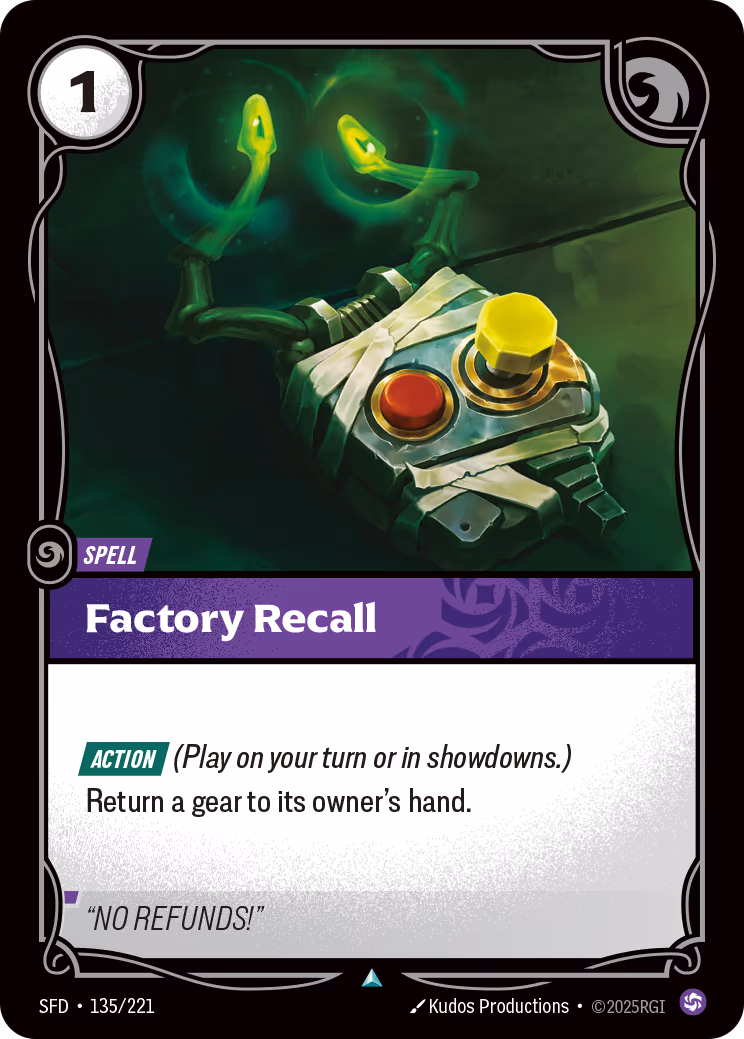 Factory Recall SFD-135 Riftbound card