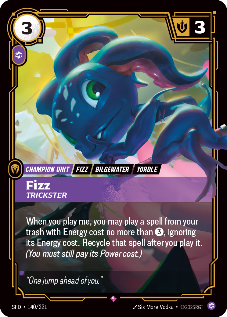 Fizz - Trickster SFD-140 Riftbound card