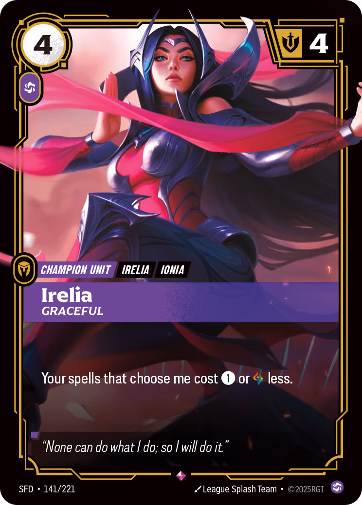 Irelia - Graceful SFD-141 Riftbound card