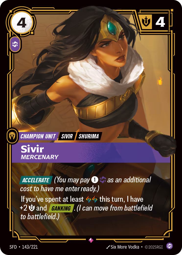 Sivir - Mercenary SFD-143 Riftbound card