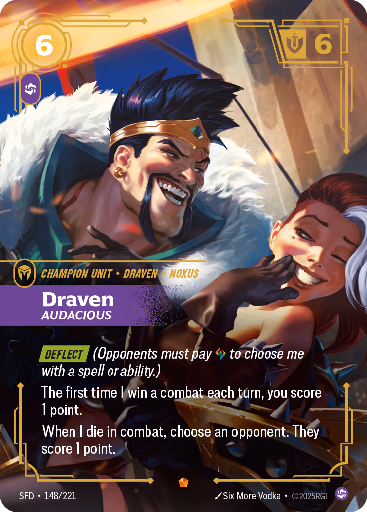 Draven - Audacious SFD-148 Riftbound card