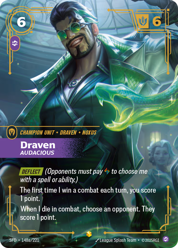 Draven - Audacious SFD-148A Riftbound card