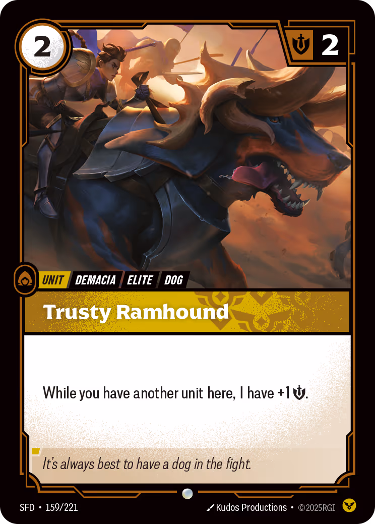 Trusty Ramhound SFD-159 Riftbound card