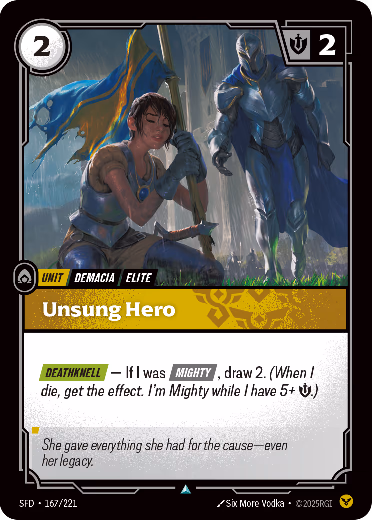 Unsung Hero SFD-167 Riftbound card