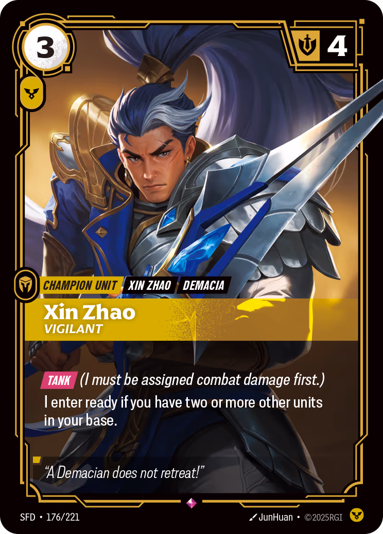 Xin Zhao - Vigilant SFD-176 Riftbound card