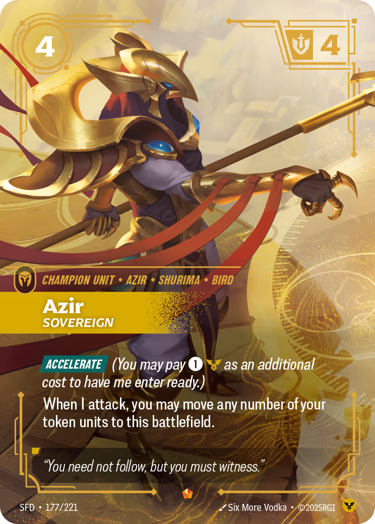 Azir - Sovereign SFD-177 Riftbound card