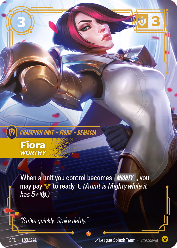 Fiora - Worthy SFD-180 Riftbound card