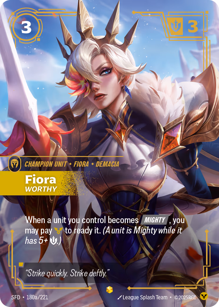 Fiora - Worthy SFD-180A Riftbound card