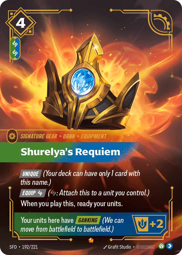 Shurelya's Requiem SFD-192 Riftbound card