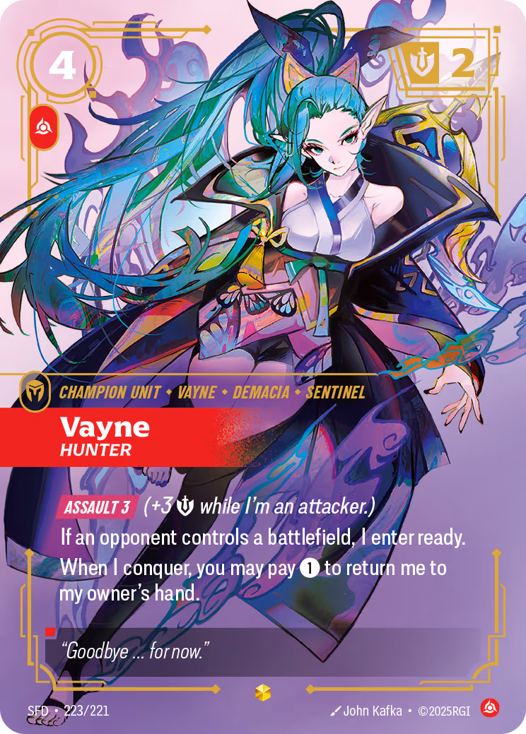Vayne - Hunter SFD-223 Riftbound card