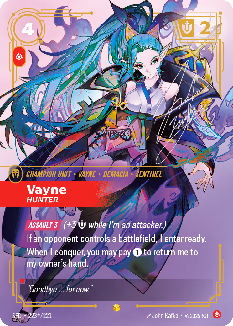 Vayne - Hunter SFD-223* Riftbound card