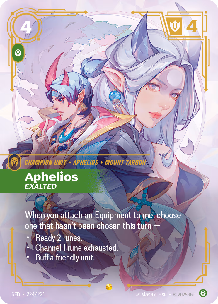Aphelios - Exalted SFD-224 Riftbound card
