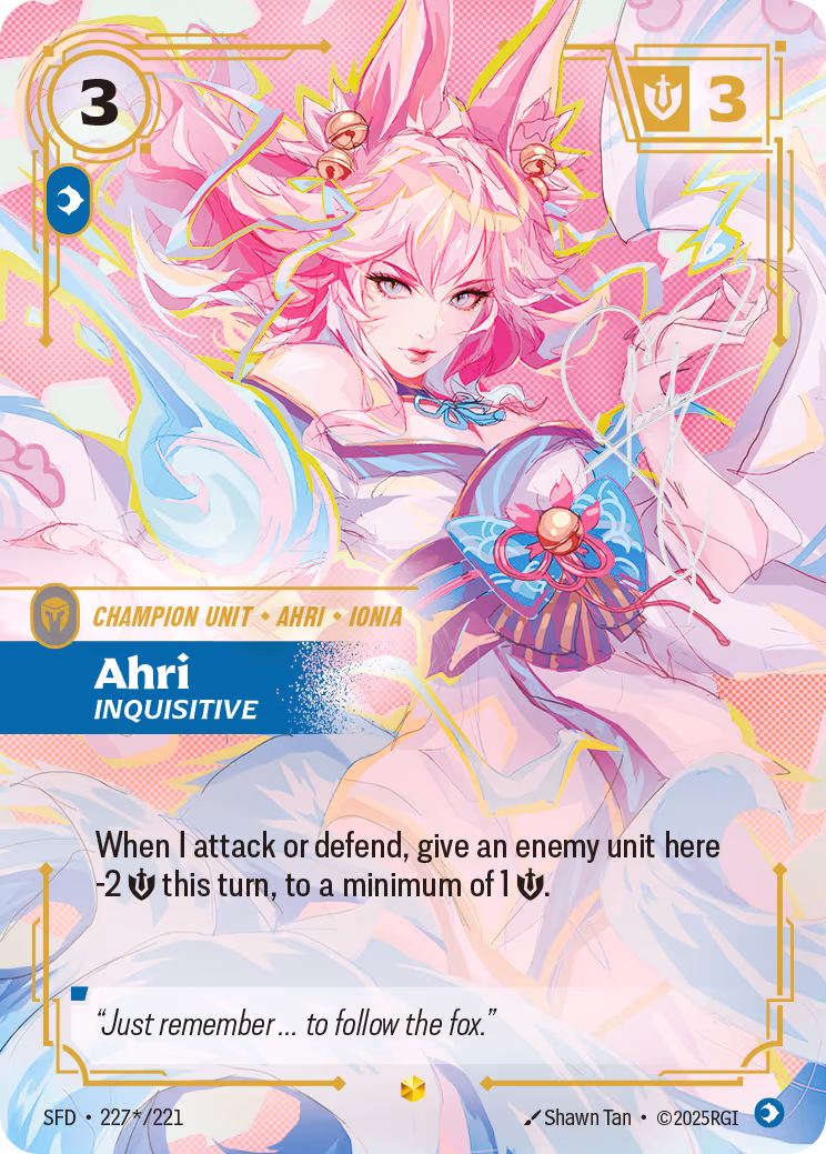 Ahri - Inquisitive SFD-227 Riftbound card