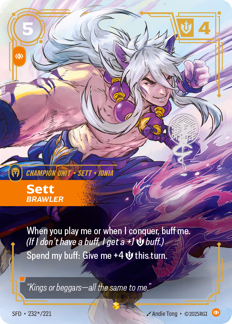 Sett - Brawler SFD-232* Riftbound card