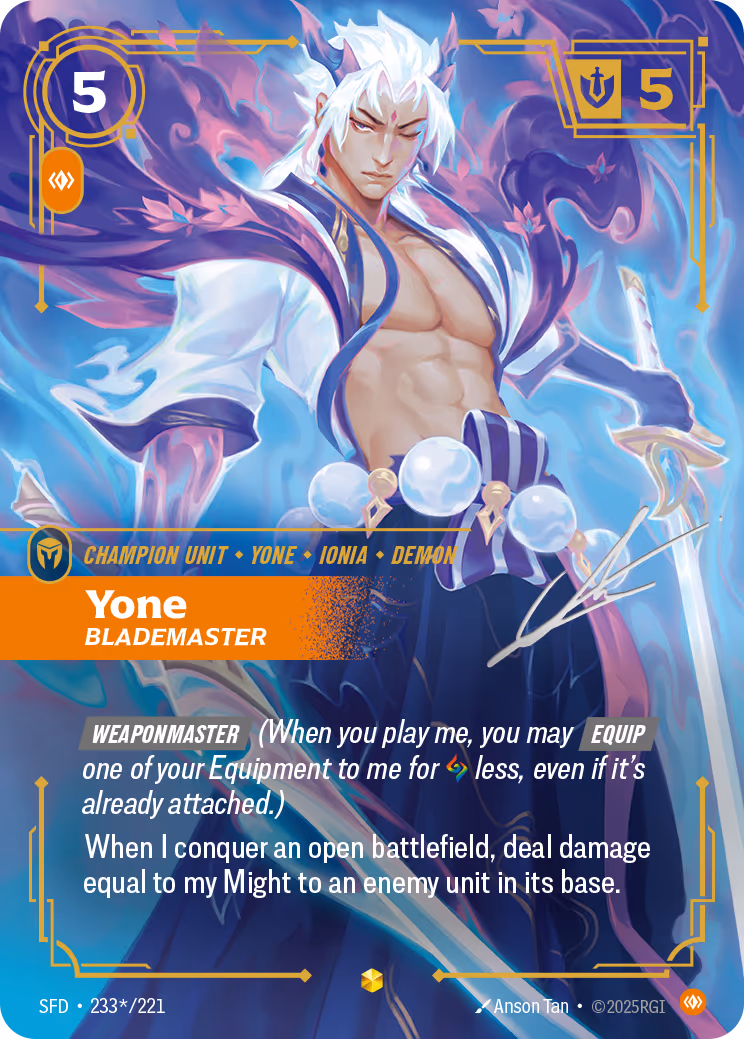 Yone - Blademaster SFD-233* Riftbound card