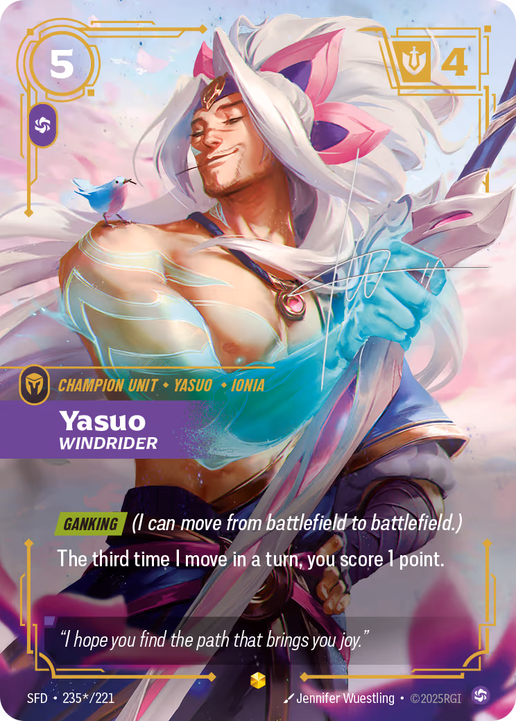 Yasuo - Windrider SFD-235* Riftbound card