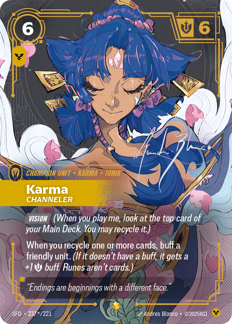 Karma - Channeler SFD-237* Riftbound card