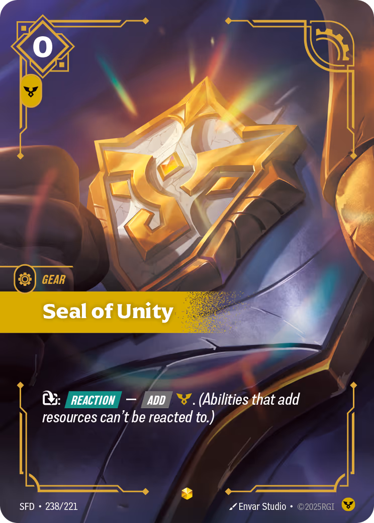 Seal of Unity SFD-238 Riftbound card