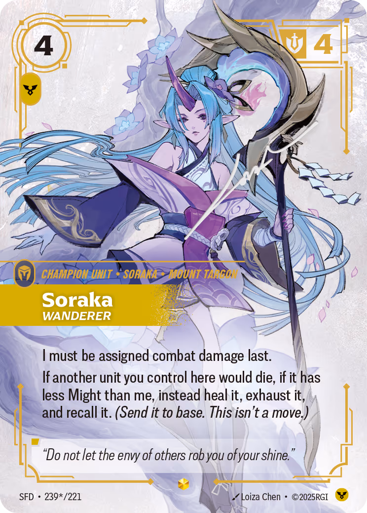 Soraka - Wanderer SFD-239* Riftbound card