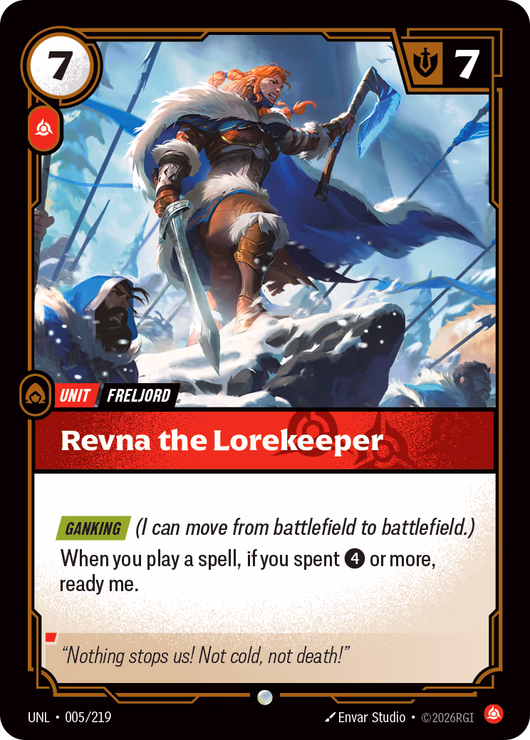 Revna the Lorekeeper UNL-005 Riftbound card