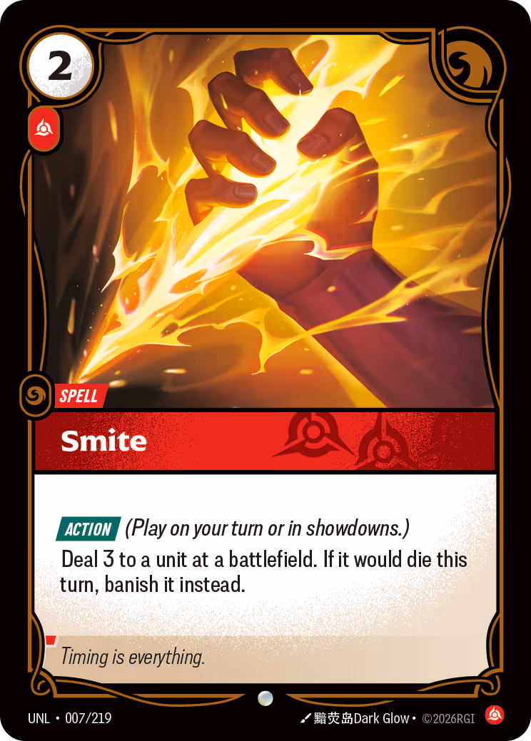 Smite UNL-007 Riftbound card