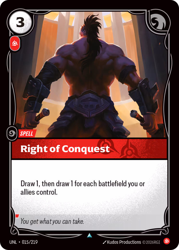 Right of Conquest UNL-015 Riftbound card