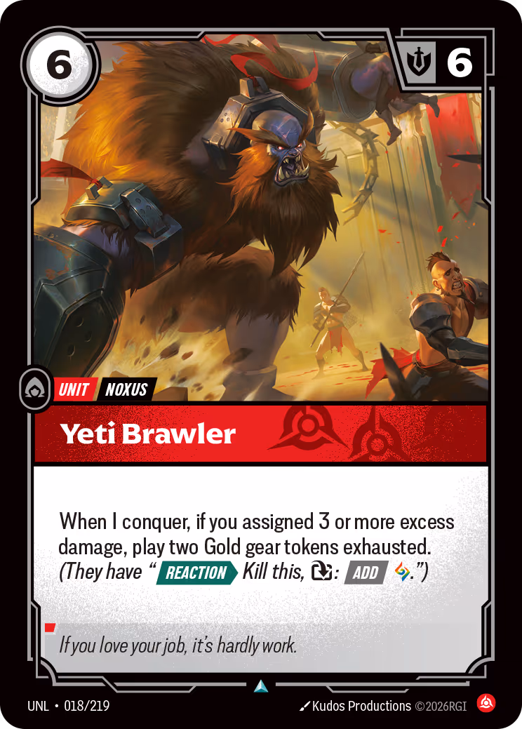 Yeti Brawler UNL-018 Riftbound card