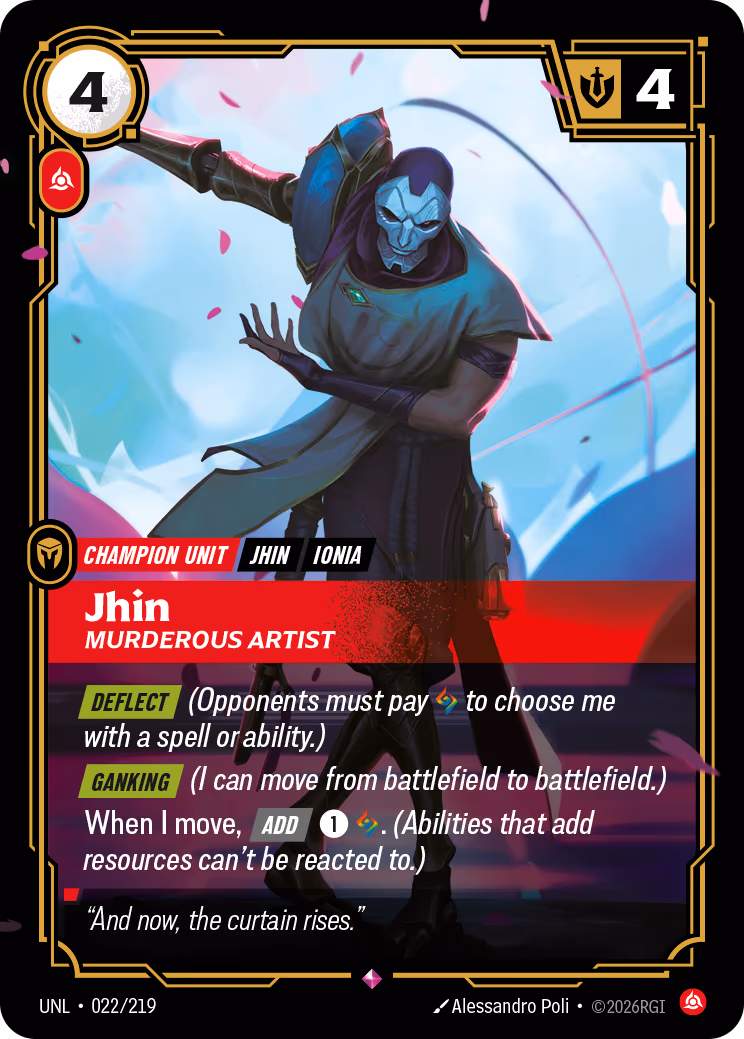 Jhin - Murderous Artist UNL-022 Riftbound card